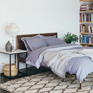 Parachute Queen Washed Sateen Duvet Cover and Standard Shams in Pewter